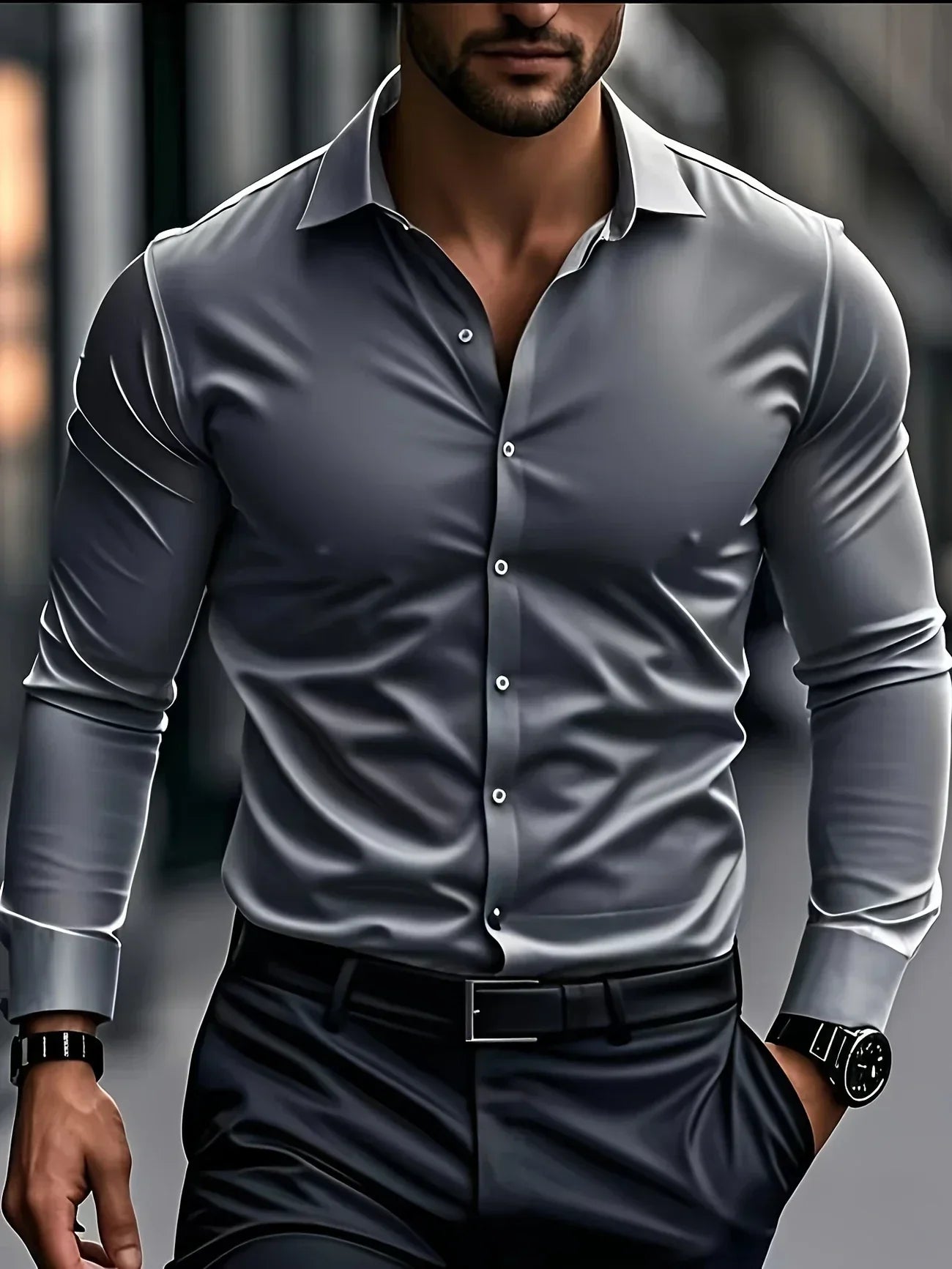 FOR EVER EST™ | Elegant Long-Sleeved Shirt with Buttons