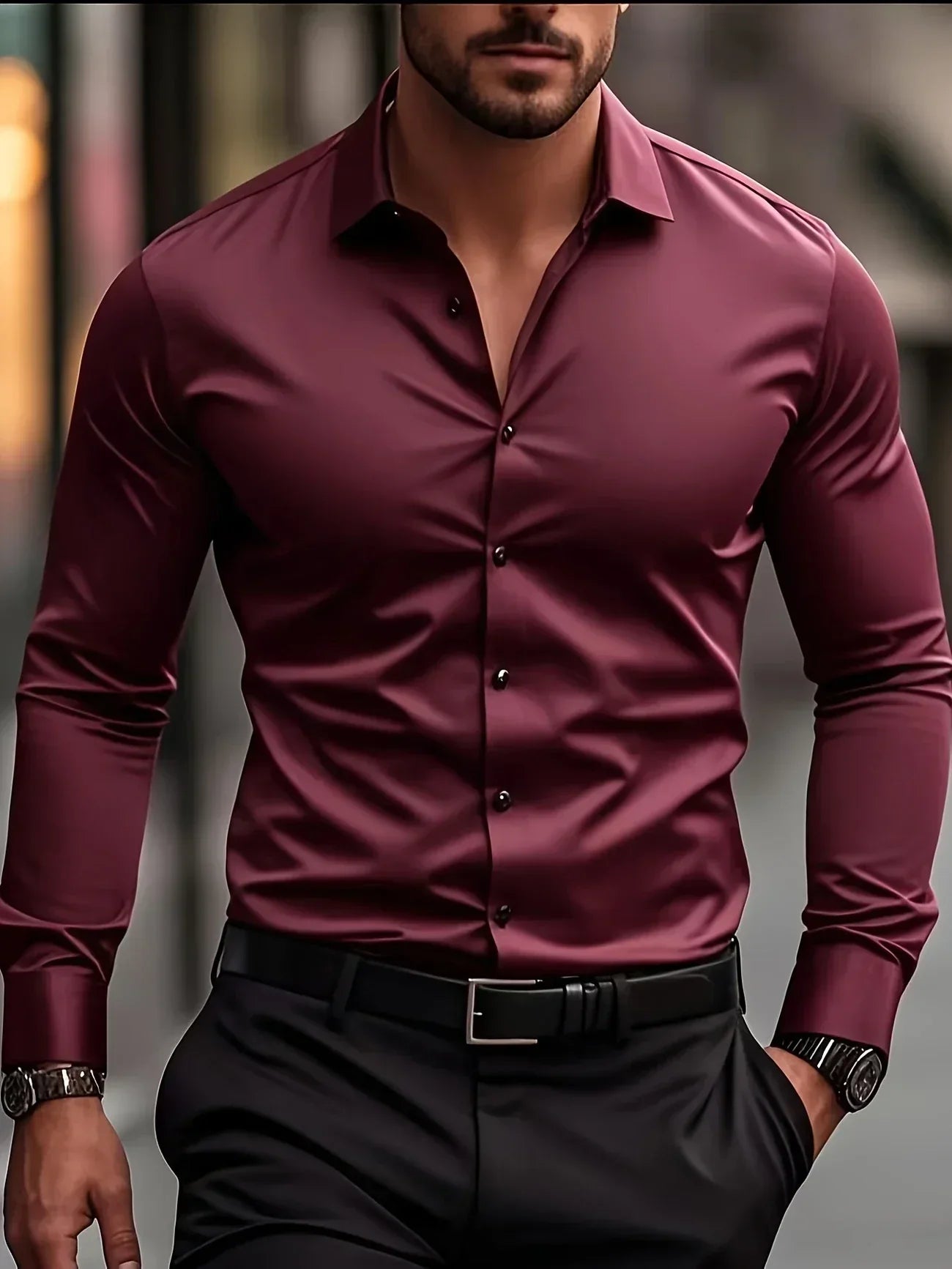 FOR EVER EST™ | Elegant Long-Sleeved Shirt with Buttons