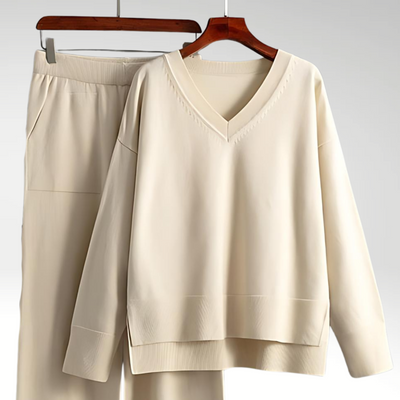 FOR EVER EST™ | Luxe Two-Piece Ensemble with V-Neck