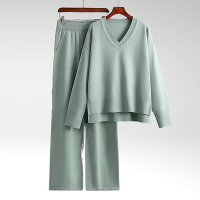 FOR EVER EST™ | Luxe Two-Piece Ensemble with V-Neck