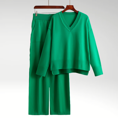 FOR EVER EST™ | Luxe Two-Piece Ensemble with V-Neck