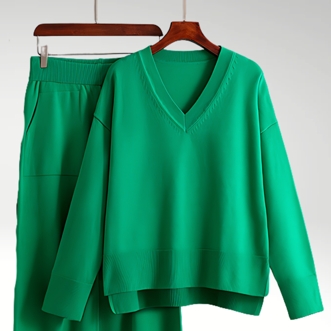 FOR EVER EST™ | Luxe Two-Piece Ensemble with V-Neck