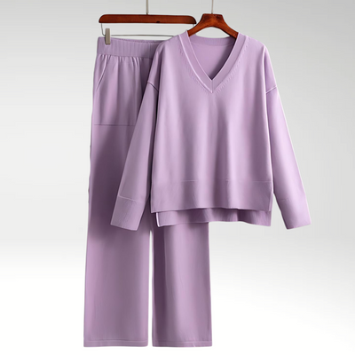 FOR EVER EST™ | Luxe Two-Piece Ensemble with V-Neck