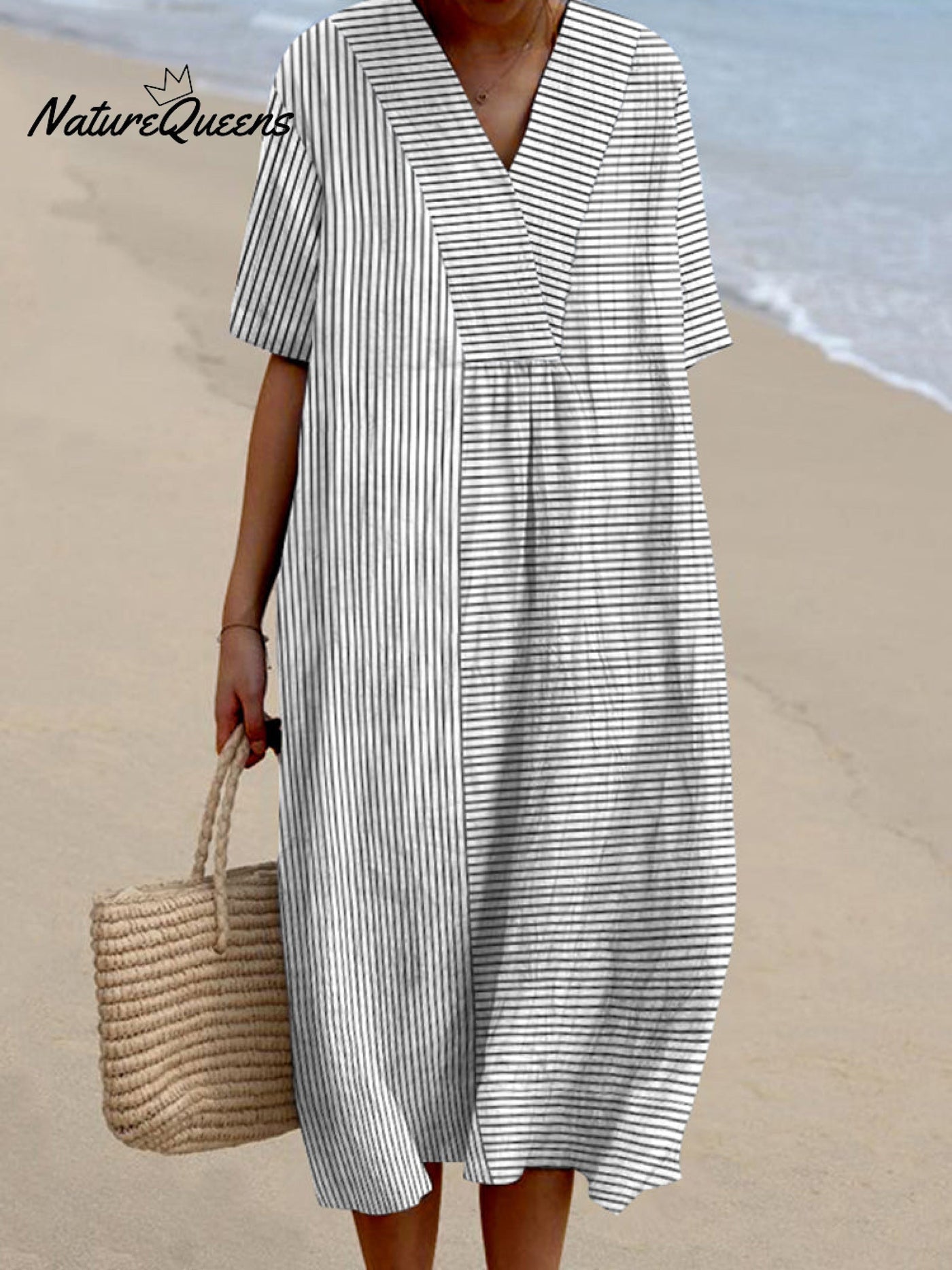 FOR EVER EST™ | Modern Striped Dress