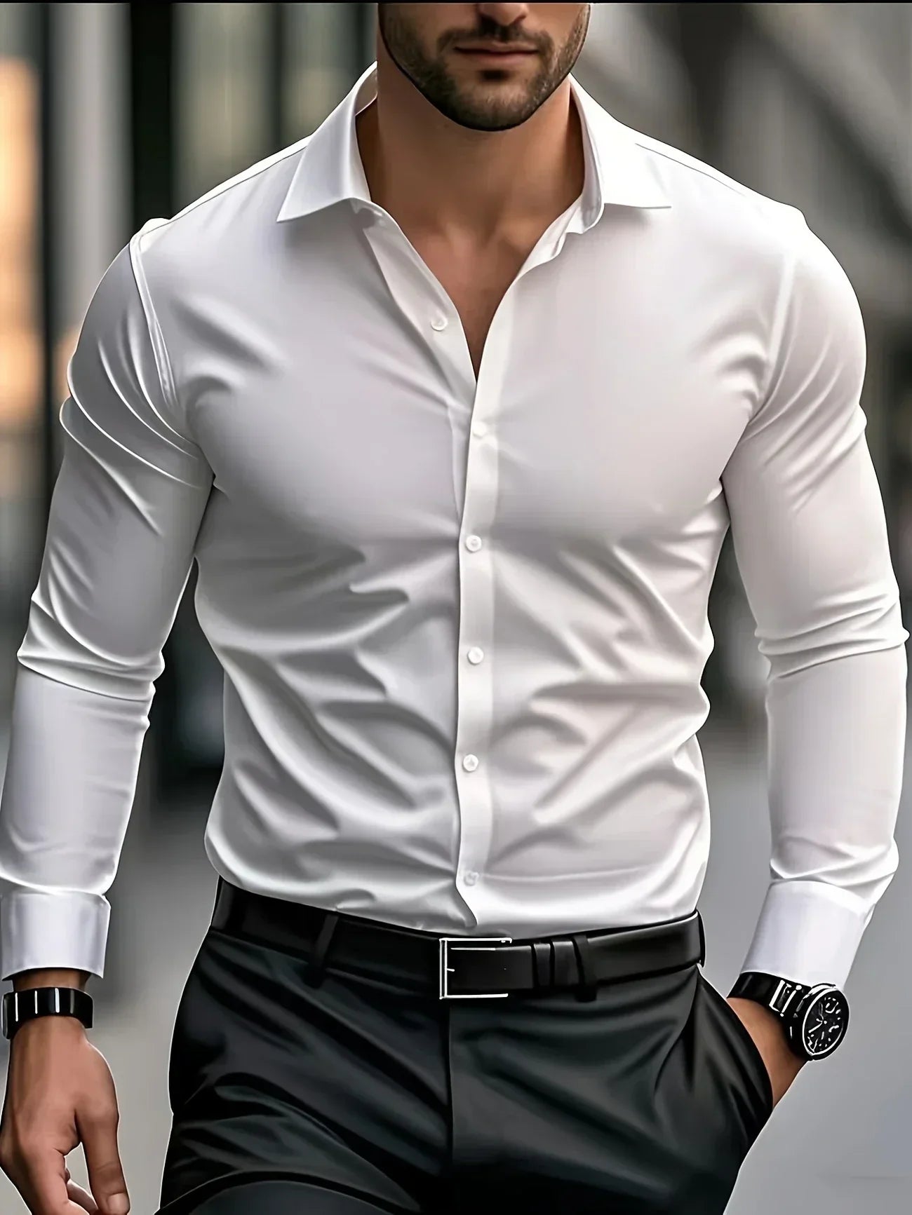 FOR EVER EST™ | Elegant Long-Sleeved Shirt with Buttons