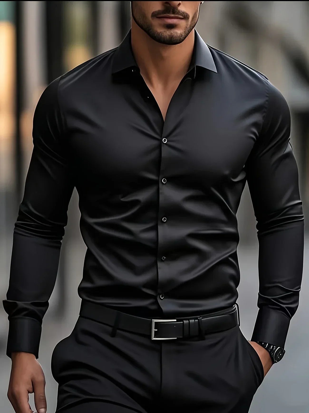 FOR EVER EST™ | Elegant Long-Sleeved Shirt with Buttons