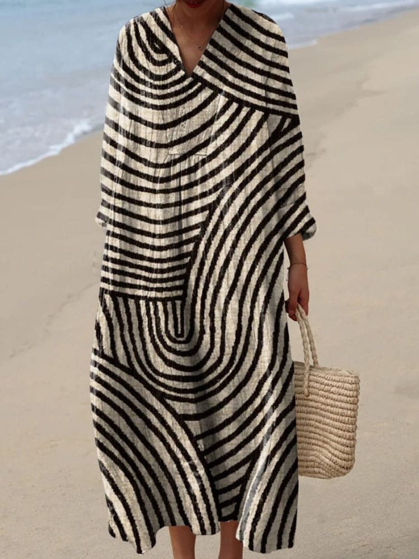 FOR EVER EST™ | Optically Striped Dress