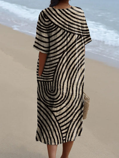 FOR EVER EST™ | Optically Striped Dress